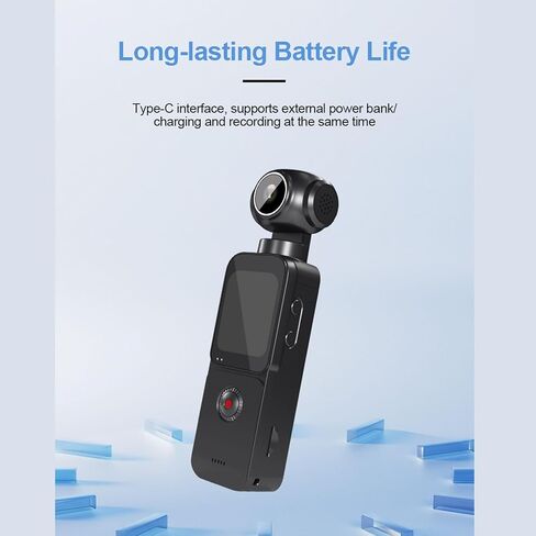 كاميرا Tangxi 5K WiFi Action، كاميرا Pocket Vlogging مع عدسة دوارة 270 درجة، شاشة HD 1.69 بوصة، تكبير 4X، تثبيت EIS، زاوية واسعة 150 درجة، مسجل فيديو محمول للخارج in Kuwait