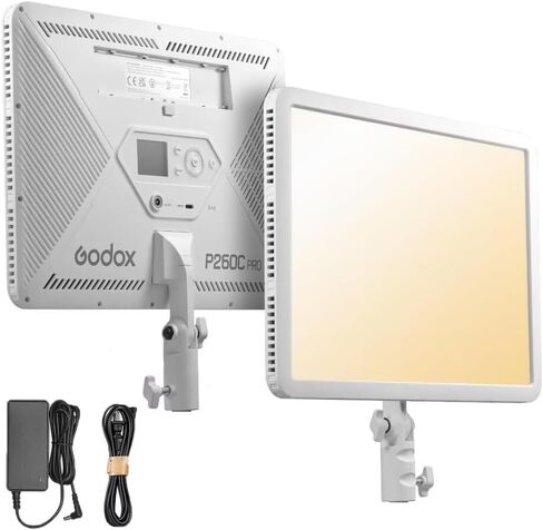 لوحة ضوء فيديو LED محمولة من Godox LEDP-260C، إضاءة ناعمة التصوير خافتة 41.5 سم للتيار / يوتيوب/ستوديو، 3300K-5600K ثنائية اللون، البطارية أو DC تعمل بالتشغيل، مع جهاز تحكم عن بعد in Kuwait