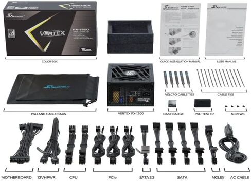 Seasonic Vertex PX-1200 1200W Platinum Fully Modular ATX 3.0 Power Supply Unit in Kuwait
