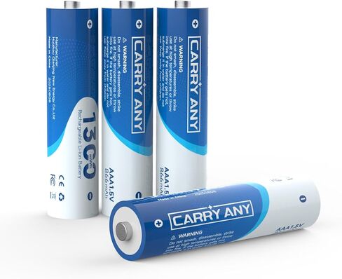 Rechargeable AAA Batteries Lithium 8 Pack with Fast Charger,1300mWh 1.5V Output Triple a Lithium Batteries 1600 Cycles Long Lasting AAA Rechargeable Batteries (4AA+4AAA（with Charger）) in Kuwait
