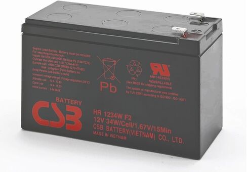 Quantity 4 CSB HR1234WF2 12 Volt/9 Amp Hour (34 Watts) Sealed Lead Acid Battery w/0.250" Fast-on Terminals in Kuwait
