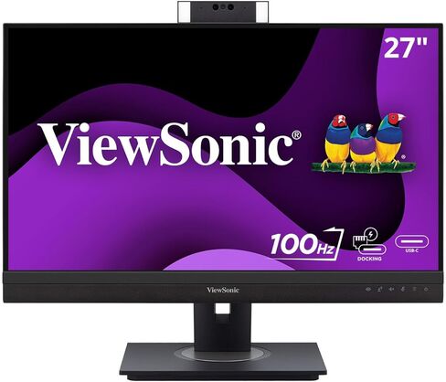 ViewSonic VG2757V-2K 27 Inch 1440p Video Conference Docking Monitor with Windows Hello Compatible IR Webcam, Advanced Ergonomics, and 90W USB C for Home and Office (Renewed) in Kuwait
