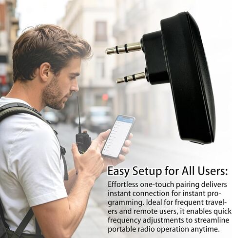 BAOFENG Programming Adapter, Wireless Radio Programmer Compatible with UV-5R, UV-5R Mini, UV-82, BF-888S, Support iOS & Android App, No PC Driver Required for Fast Frequency Setup in Kuwait