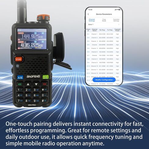 BAOFENG Programming Adapter, Wireless Radio Programmer Compatible with UV-5R, UV-5R Mini, UV-82, BF-888S, Support iOS & Android App, No PC Driver Required for Fast Frequency Setup in Kuwait
