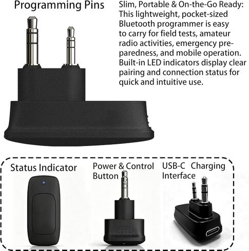 BAOFENG Programming Adapter, Wireless Radio Programmer Compatible with UV-5R, UV-5R Mini, UV-82, BF-888S, Support iOS & Android App, No PC Driver Required for Fast Frequency Setup in Kuwait