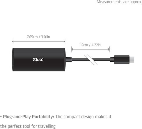 محول Club 3D CAC-2531 USB‑C® إلى RJ45 10G Ethernet M/F in Kuwait