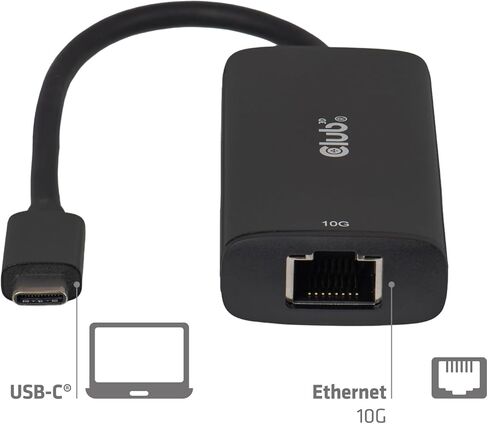 محول Club 3D CAC-2531 USB‑C® إلى RJ45 10G Ethernet M/F in Kuwait