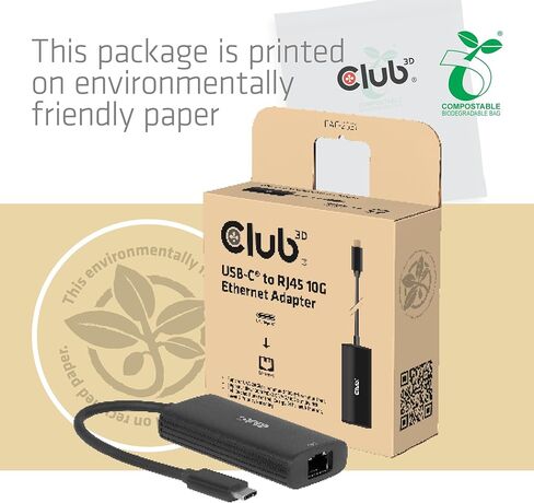 محول Club 3D CAC-2531 USB‑C® إلى RJ45 10G Ethernet M/F in Kuwait