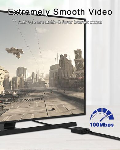محول إيثرنت YEZriler لـ Fire TV Stick، محول Micro USB إلى RJ45 Ethernet متوافق مع Fire TV Stick/4K/4K Max، مكعب - أسود ورمادي in Kuwait
