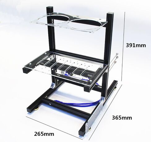 DIY PC Test Bench Computer Case Aluminum Open Chassis ATX Vertical Bracket Multi Bay 7 Hard Drive Rack Air-Cooled Frame NAS Heat Dissipation Support ATX Power Supply in Kuwait