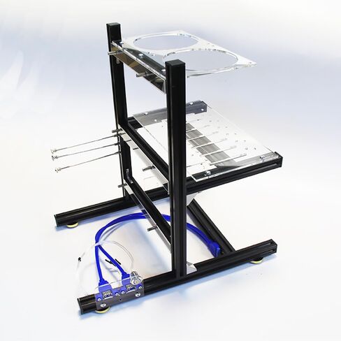 DIY PC Test Bench Computer Case Aluminum Open Chassis ATX Vertical Bracket Multi Bay 7 Hard Drive Rack Air-Cooled Frame NAS Heat Dissipation Support ATX Power Supply in Kuwait