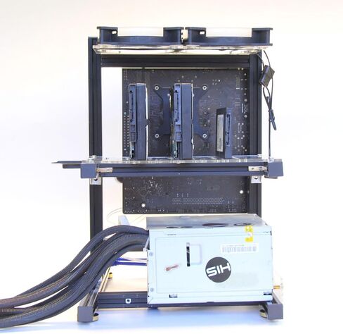 DIY PC Test Bench Computer Case Aluminum Open Chassis ATX Vertical Bracket Multi Bay 7 Hard Drive Rack Air-Cooled Frame NAS Heat Dissipation Support ATX Power Supply in Kuwait