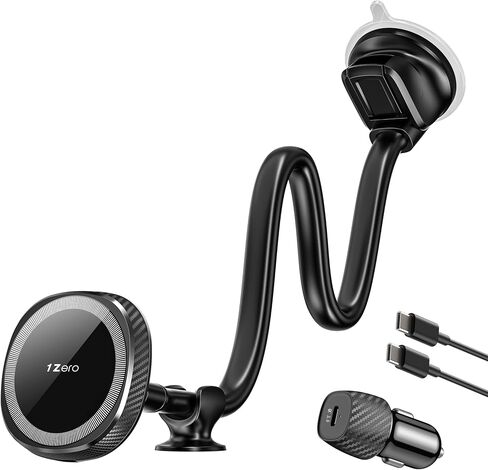 1Zero for Magsafe Car Mount Charger, 15W Fast Charging – Stronger Magnetic & Suction Cup Mount for Windshield & Dashboard, Wireless Car Charger Compatible with iPhone 17/16/15/14/13/12 Pro Max in Kuwait