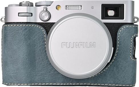 X100VI Case, BMAOLLONGB Handmade PU Lichee Leather Half Camera Case Bag Cover Bottom Opening Version for Fujifilm X100VI with Hand Strap (Pink) in Saudi Arabia
