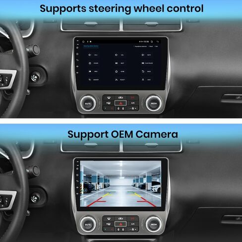 Car Radio for Chevrolet Chevy Camaro 2010-2015, 9" Touch Screen Android 13 Stereo Support WiFi Bluetooth GPS BT DSP SWC Wireless CarPlay Android Auto Reverse with HD Camera 2GB+64GB in Kuwait