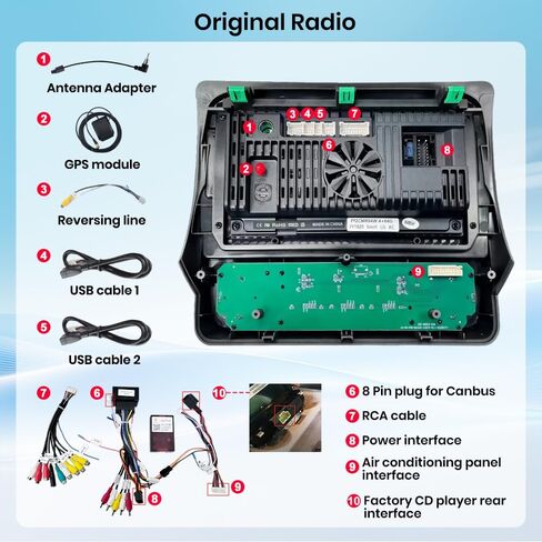 Car Radio for Chevrolet Chevy Camaro 2010-2015, 9" Touch Screen Android 13 Stereo Support WiFi Bluetooth GPS BT DSP SWC Wireless CarPlay Android Auto Reverse with HD Camera 2GB+64GB in Kuwait