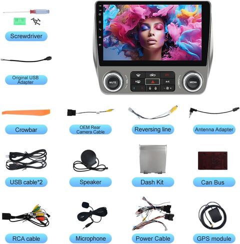 Car Radio for Chevrolet Chevy Camaro 2010-2015, 9" Touch Screen Android 13 Stereo Support WiFi Bluetooth GPS BT DSP SWC Wireless CarPlay Android Auto Reverse with HD Camera 2GB+64GB in Kuwait