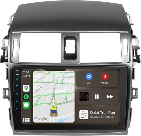 Car Radio for Toyota Corolla 2009 2010 2011 2012 2013 Support Wireless Carpaly and Android Auto, 9 Inch IPS Touch Screen with Bluetooth/SWC/DSP/AM/FM in Kuwait