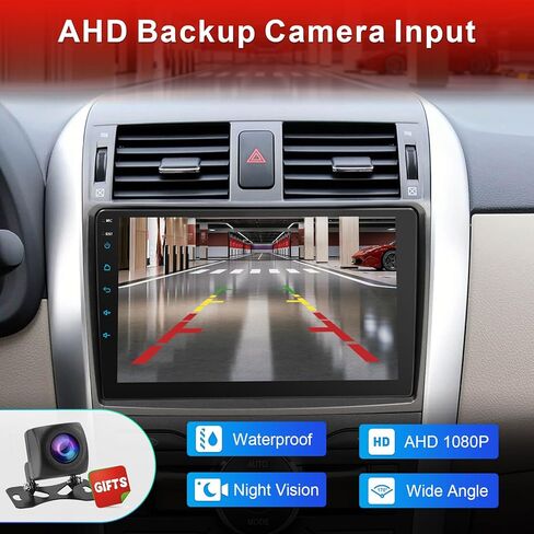 Car Radio for Toyota Corolla 2009 2010 2011 2012 2013 Support Wireless Carpaly and Android Auto, 9 Inch IPS Touch Screen with Bluetooth/SWC/DSP/AM/FM in Kuwait