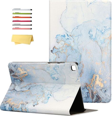 for Samsung Galaxy Tab A 10.1 inch Tablet 2019 Release (Model SM-T510/T515/T517) Slim Lightweight Trifold Stand Folio Cover Multi-Angle Viewing PU Leather Hard Shockproof Shell, Gold Marble in Kuwait