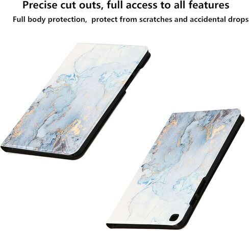 for Samsung Galaxy Tab A 10.1 inch Tablet 2019 Release (Model SM-T510/T515/T517) Slim Lightweight Trifold Stand Folio Cover Multi-Angle Viewing PU Leather Hard Shockproof Shell, Gold Marble in Kuwait