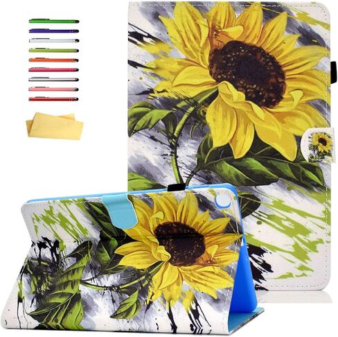 for Samsung Galaxy Tab A 10.1 inch Tablet 2019 Release (Model SM-T510/T515/T517) Slim Lightweight Trifold Stand Folio Cover Multi-Angle Viewing PU Leather Hard Shockproof Shell, Gold Marble in Kuwait