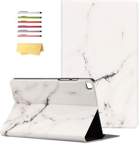 for Samsung Galaxy Tab A 10.1 inch Tablet 2019 Release (Model SM-T510/T515/T517) Slim Lightweight Trifold Stand Folio Cover Multi-Angle Viewing PU Leather Hard Shockproof Shell, Gold Marble in Kuwait