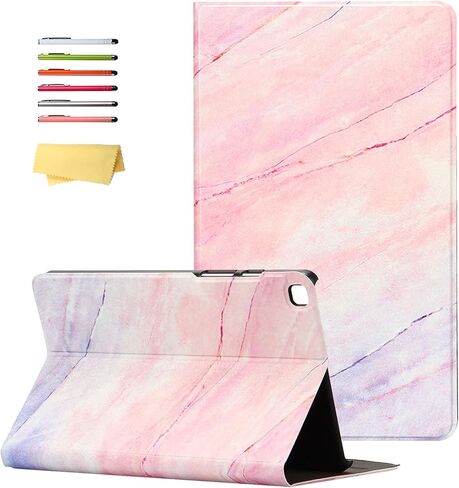 for Samsung Galaxy Tab A 10.1 inch Tablet 2019 Release (Model SM-T510/T515/T517) Slim Lightweight Trifold Stand Folio Cover Multi-Angle Viewing PU Leather Hard Shockproof Shell, Gold Marble in Kuwait