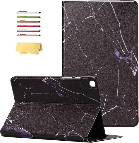 for Samsung Galaxy Tab A 10.1 inch Tablet 2019 Release (Model SM-T510/T515/T517) Slim Lightweight Trifold Stand Folio Cover Multi-Angle Viewing PU Leather Hard Shockproof Shell, Gold Marble in Kuwait