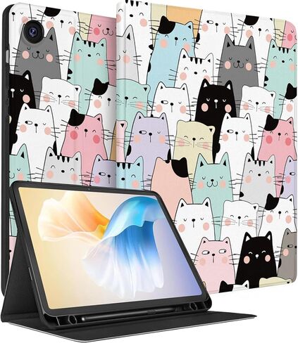 Case for Samsung Galaxy Tab A9 Plus Case 11 inch(SM-X210/X216/X218), Girls Women Cute Pretty Folio Cover with Pencil Holder, Auto Week/Sleep Design Tablet Flip Cases (Field Flowers) in Kuwait
