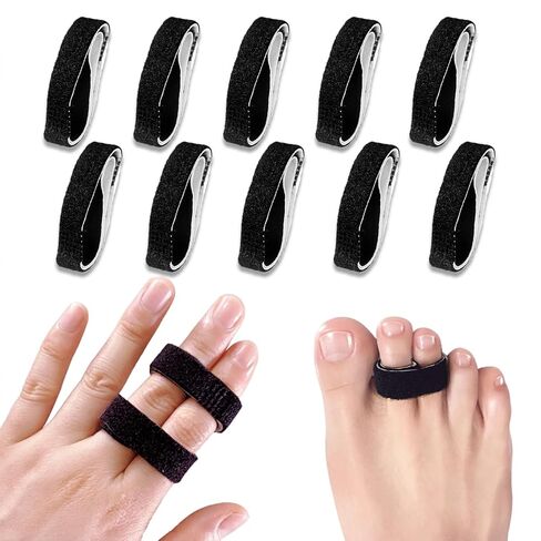10PCS Buddy Straps for Fingers, Adjustable Buddy Tape Finger Straps for Broken, Sprained, Jammed, Swollen Fingers, Buddy Bands Finger Loop For Finger Pain Relief And Injury Support, Comfortable Wear in Kuwait