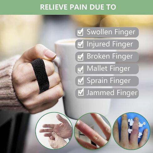 10PCS Buddy Straps for Fingers, Adjustable Buddy Tape Finger Straps for Broken, Sprained, Jammed, Swollen Fingers, Buddy Bands Finger Loop For Finger Pain Relief And Injury Support, Comfortable Wear in Kuwait