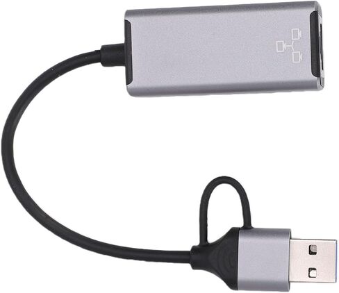 USB C USB A إلى RJ45 محول إيثرنت 100Mbps اتصال مزدوج المنفذ مراقبة في الوقت الحقيقي لسفر الأعمال خفيف الوزن in Kuwait