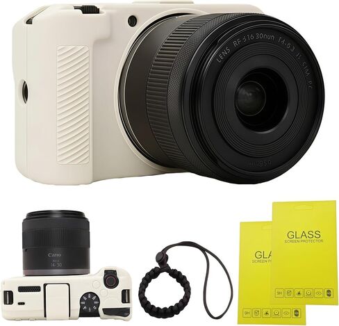 حافظة EOS R50V، غطاء واقٍ من السيليكون الناعم لكاميرا Canon EOS R50 V الرقمية، تصميم نحيف مضاد للخدش مع 2 واقي شاشة وحزام معصم واحد. (بني) in Kuwait