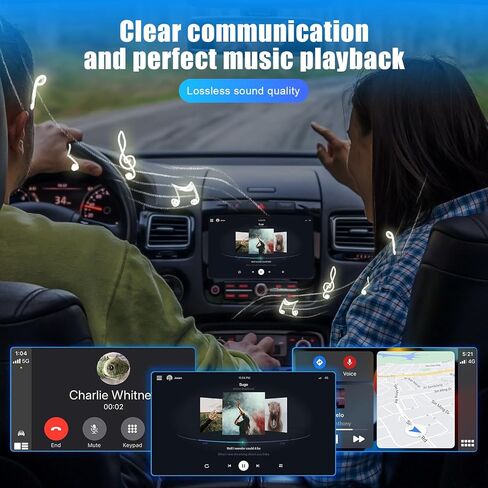 Ciieeo 3-in-1 Wireless Car Adapter with USB a to C Connector Screen Mirroring Adapter for Auto and Wireless Phone Connection for Navigation and Media Streaming Compact Auto Tech Gadget in Kuwait