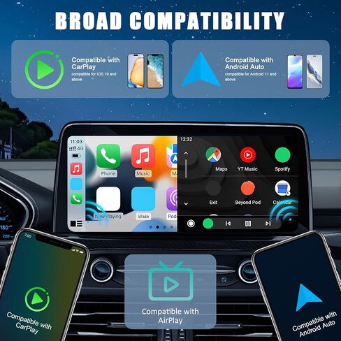 Ciieeo 3-in-1 Wireless Car Adapter with USB a to C Connector Screen Mirroring Adapter for Auto and Wireless Phone Connection for Navigation and Media Streaming Compact Auto Tech Gadget in Kuwait
