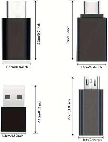 8pcs USB to USB C Adapter, Micro USB to USB C Female Male Converter Connector for Laptop Car Smartphone Headphone Mic PC in Kuwait