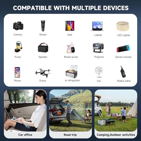 محول طاقة 400 واط، FSATBTNE DC 12 فولت إلى 110 فولت تيار متردد محول قابس السيارة مع [65 واط PD USB-C] و [18 واط QC USB-A] منافذ شحن سريعة ومنفذي تيار متردد محولات طاقة السيارة للمركبات in Kuwait