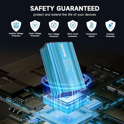 محول طاقة 400 واط، FSATBTNE DC 12 فولت إلى 110 فولت تيار متردد محول قابس السيارة مع [65 واط PD USB-C] و [18 واط QC USB-A] منافذ شحن سريعة ومنفذي تيار متردد محولات طاقة السيارة للمركبات in Kuwait