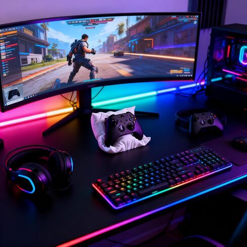 حامل وحدة تحكم على شكل وسادة، حامل بلاستيكي متوافق مع وحدات تحكم Xbox وPS5، ملحق مكتب الألعاب in Kuwait