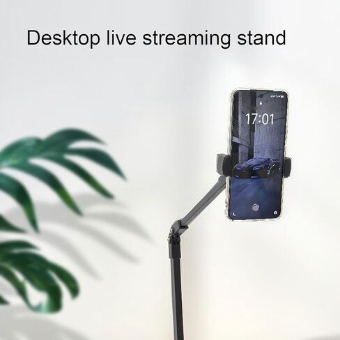 PUSOKEI Rotatable Tablet Holder Stand, Adjustable Phone Clamp Mount for 4.7in to 13in Devices, Multi Angle Phone Clamp Mount for Live Streaming Video Calls in Kuwait