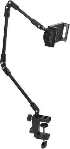PUSOKEI Rotatable Tablet Holder Stand, Adjustable Phone Clamp Mount for 4.7in to 13in Devices, Multi Angle Phone Clamp Mount for Live Streaming Video Calls in Kuwait