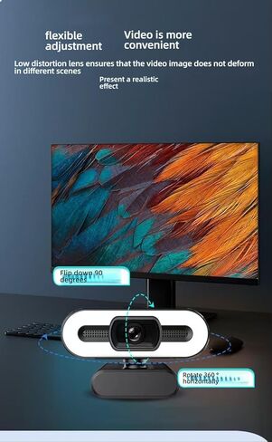 1080p/2k High-Definition USB Computer Camera with Beauty Lighting for Online Teaching, Live Streaming, and Remote Meetings 1080p in Kuwait