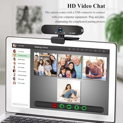 High-Definition USB Camera, 1080p/2k/4k, Driver-Free with Built-in Microphone for Online Teaching, Live Streaming, and Remote Meetings 1080p in Kuwait