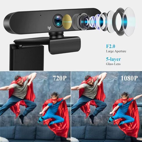 High-Definition USB Camera, 1080p/2k/4k, Driver-Free with Built-in Microphone for Online Teaching, Live Streaming, and Remote Meetings 1080p in Kuwait