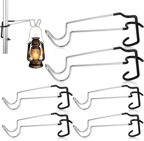6 Pack Camping Lantern Hook Hangers 10" Outdoor Lamp Hanger Stand Heavy Duty Stainless Steel Non-Slip Tent Light Pole Holder Portable Water Bottle Bracket for Camping Hunting Fishing Hiking in Kuwait