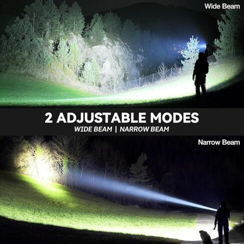 2 Pack 99000 Lumens Rechargeable Flashlight, Super Bright with COB Light LED Flashlight, 7 Modes Adjustable Focus, IPX7 Waterproof, High Powered Flashlight for Camping, Home in Kuwait