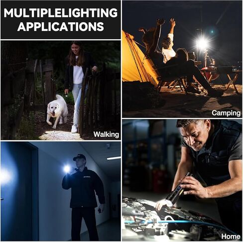 2 Pack 99000 Lumens Rechargeable Flashlight, Super Bright with COB Light LED Flashlight, 7 Modes Adjustable Focus, IPX7 Waterproof, High Powered Flashlight for Camping, Home in Kuwait