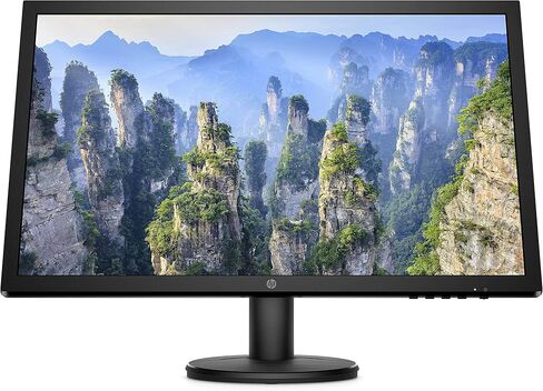شاشة HP V24 FHD | شاشة كمبيوتر قطرية عالية الدقة مقاس 24 بوصة مع معدل تحديث 75 هرتز وAMD Freesync | شاشة ذات إضاءة زرقاء منخفضة مع منافذ HDMI وVGA | (9SV71AA) (متجدد) in Kuwait