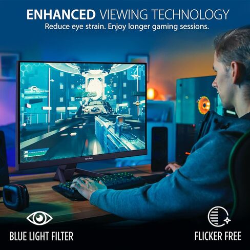 شاشة الألعاب ViewSonic VX2267-MHD مقاس 22 بوصة بدقة 1080 بكسل مع 100 هرتز و1 مللي ثانية وFreeSync وHDMI وVGA وDP (متجددة) in Kuwait
